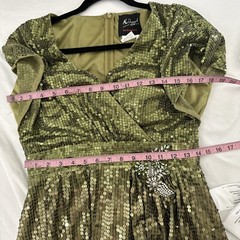 NWT $598 Mac Duggal [ 8 ] Sequined Butterfly Sleeve Wrap Over A Line Gown #Q699