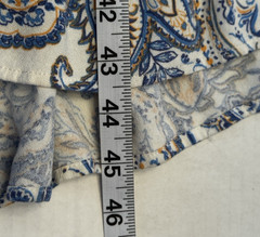 Lucky Brand Maxi Dress Sz M Blue Paisley Ruffle Puff Sleeve Prairie Cottagecore