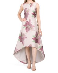 KAY UNGER Palmer Women&rsquo;s Hi-Low Pleated Gown Evening Dress Blush Floral Size 4