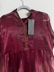 Ladies Pakistani Indian Designer Maxi Embriodered Dress Red Size Large