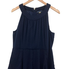 Tommy Hilfiger Navy Blue Textured Sleeveless A-Line Dress Size 14 Women&rsquo;s