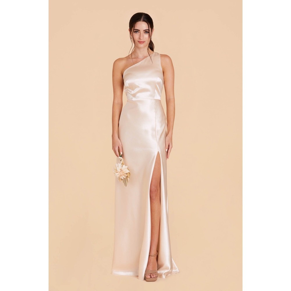 Birdy Grey Kira Dress Shiny Satin Champagne size M bridesmaid dress