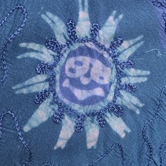 Vintage Raya Sun Blue Celestial Sundress XL Y2K Sun Moon Embroidered Tie Dye