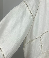 *NWT* DEVOTION TWINS L/S Oversized Billowy Linen &lsquo;Emmi Dress&rsquo; – M, Ecru