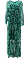 IMAN Global Chic Luxury Resort Printed Maxi Dress Jade Cheetah L Avg NEW (862)