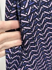 Title Nine Wrappers Delight Pallay Navy Print 3/4 Slv Dress Zip Pockets S-NWOT