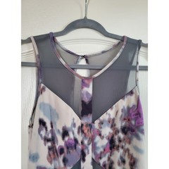 Silence + Noise Urban Outfitters Mesh Inset Purple Gray Cutout Dress Size Small