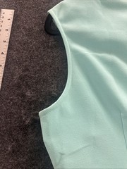 London Style Woman Size Large Mid Length Teal Green Dress Zip Back W Lace #15