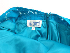 New! Nina Canacci Teal Stretch Lace Long Formal Gown w/ Train Women&rsquo;s Size 10