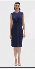 NWT M.M. LaFleur Black Knot-Front Draped Sheath Taylor Dress Size +1 PLUS XL