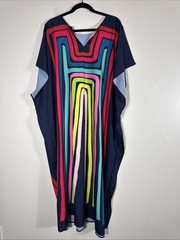 Bright Fun House Dress, Beach, Mumu Free Size Batwing Sleeves