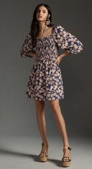 ANTHROPOLOGIE Sanctuary Marina Floral Dress 8 Off Shoulder Cowgirl Western S#93