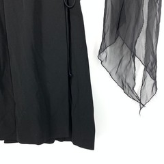 Vintage 1990s Bebe Kimono Wrap Dress Womens Sz L Sheer Sleeves Black Witchcore