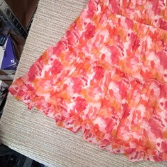 OPHELIA ROE DRESS PLUS 3X CORAL PINK FLORAL BOHO RUFFLE CHIFFON TIERED Womens
