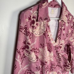 Spartina 449 Size XL Cristina Harbour Pink Floral Stretchy Jersey Wrap Dress