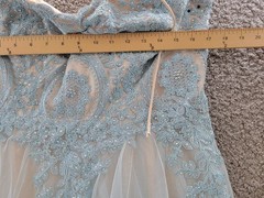 Say Yes Trendy Plus Size Strapless Embellished Gown 14W Pale Sky/Soft Peach