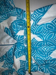 Trina Turk Aqua Blue Geometric Breezeway Tile Print Empire Waist Cotton Dress