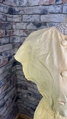 Vintage Dress Women&rsquo;s 12 Pale Yellow Faux Button Sheath Short Sleeve