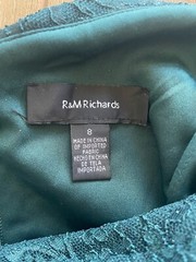 R&M Richards Women&rsquo;s Off-The-Shoulder Lace Gown- Size 8 Green