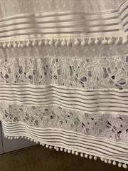 Boston Proper Mixed Media Lace Pom Pom Maxi Dress Medium White
