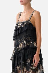CAMILLA Flamenco Folklore Asymmetric Spliced Lace Mini Dress Size S RRP $999