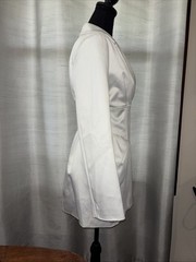 Akira Modern Chic Sleek Bodycon Structured White Satin Corset Blazer Dress SZ M