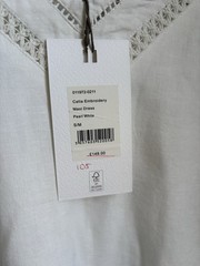 Hush celia embroidery cotton linen ivory summer holiday dress Size S/M bnwt