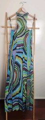 Scanlan Theodore Multicolour Sleeveless Silk Lined Maxi Dress Size 8