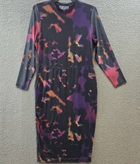 Nina Parker Trendy Plus Size Scoop-Neck Long-Sleeve Mesh Dress Women&rsquo;s 2X Multi
