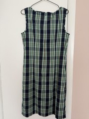 Talbots NWT Plaid Sleeveless Sheath Dress Ruffle Front Size 8 Cotton $109