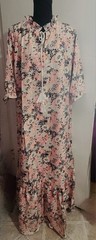 Women&rsquo;s 2XL Casual Spring Summer V-Neck Dresse 3/4 Sleeve Ruffled Bottom