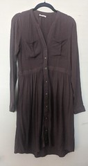 Maurices Women XS Plum Lightweight Woven Fabric Long Sleeve Button Up Shirtdress