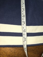 Nautical LL Bean Dress XS Classic Boat Neck 3/4 Sleeve Striped Red Blue Beach