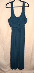 Lulus Size 1X Hunter Green Chiffon Belted Side Slit Maxi Dress