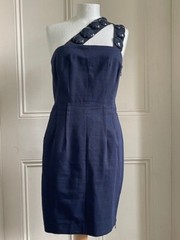 ROKSANDA ILINCIC for WHISTLES Embellished Asymmetrical Pencil Dress SIZE UK 12
