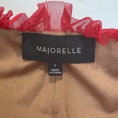 Revolve Majorelle Darling Red Ruched Body Con Mini Dress Size S Polka Dot Mesh