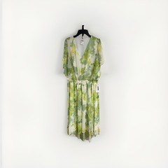 DKNY womens dress yellow white green flowing floral 14W BRAND NEW NWT $139 P88