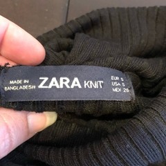 Zara black ribbed knit turtleneck button sleeve maxi sweater dress size Small