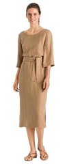 HANRO Urban Casuals Linen Blend Dress Camel Beige Medium (no belt)