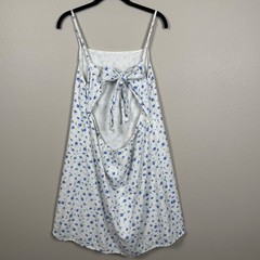 American Eagle Blue Floral Open Back Bow Tie Sundress XL Cottagecore Midi Dress
