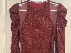 Michael Costello X Revolve Dark Red Sequin Mini Dress XS