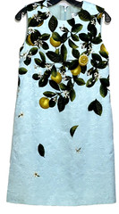 New NWT Oscar de la Renta Resort 2021 Citrus Primavera Lemon Brocade Dress US 4