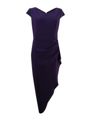 Alex Evenings Women&rsquo;s Embellished Draped Column Gown (16, Purple)