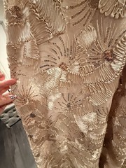 Betsy & Adam Sequin Floral Sleeveless Gown Champagne 2P $279 Mother Of Bride