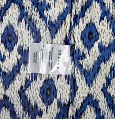Sezane Robe Stella Dress Blue Ikat S 36 Women Raglan Short Sleeve Midi NWT 45351