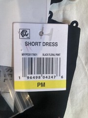 Tinsel Womens Short Dress PM Black Floral Sheer Lined Style MYPD017801 NWT