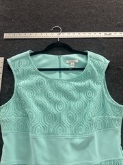 London Style Woman Size Large Mid Length Teal Green Dress Zip Back W Lace #15