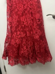 Rickie Freeman Teri Jon Red Floral Lace Dress Saks Fifth Avenue NWT Size 2
