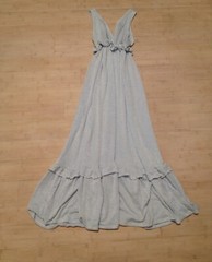 Caution To The Wind Blue White Thin Striped Ruffle Tiered Maxi Dress Sz XS