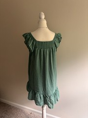 LC Lauren Conrad Green Square Neck Mini Dress Pockets Size Small